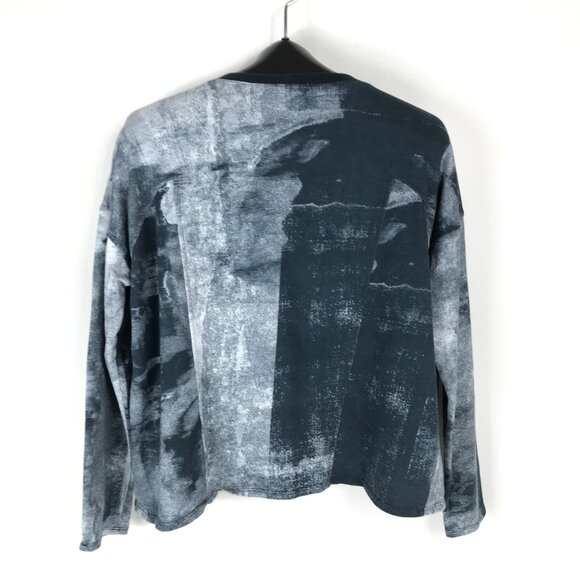 Helmut Lang Graphic Print Cropped Sweatshirt Women's Medium 100% Cotton Boxy - Picture 6 of 11